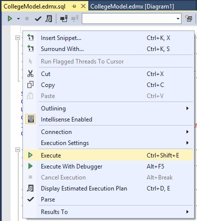 Execute Script of Database Schema